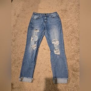 Distressed Blue Jeans